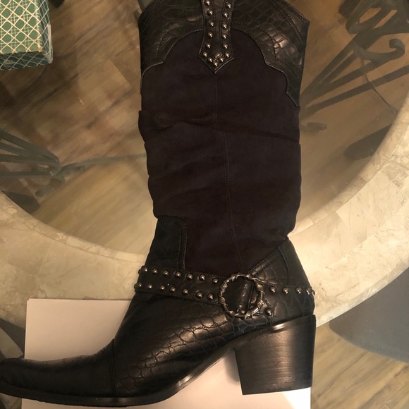 J. Renee Montana Slouch Boots Black-size 8 - Picture 3 of 5